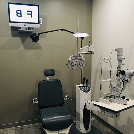Examination room at Iconic Eye Care